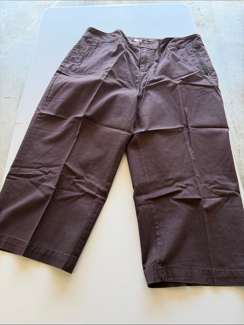 Woman’s Cato Dark Brown Wide Leg Crop Trousers, Size 14